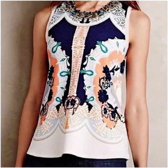 Anthropologie (Postage Stamp) | Graphic Dress Tank, XL - Picture 2 of 10